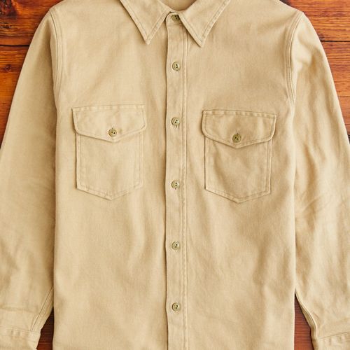 Cotton Wool CPO Shirt in Beige