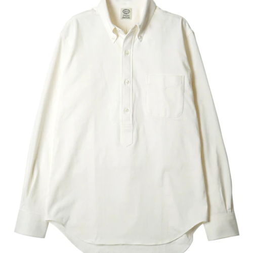 Kamakura Vintage Ivy Jersey Popover Button Down- Cream