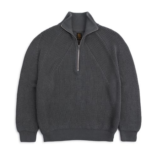 Batoner Signature Half-Zip Cotton Sweater: Grey