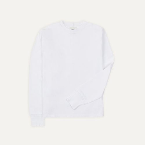 White Cotton Long-Sleeve Hiking T-Shirt