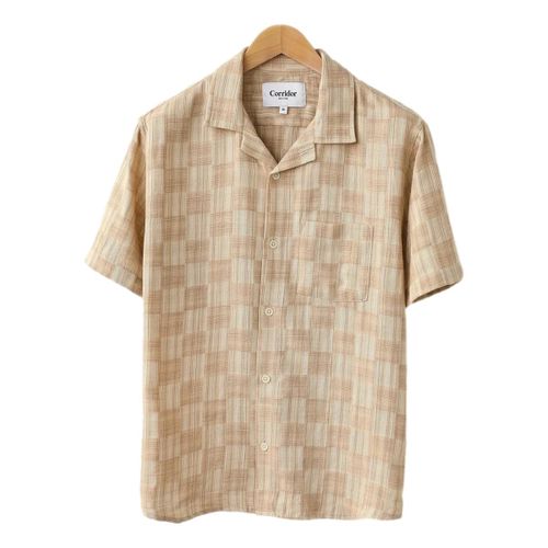 Check Jacquard Camp Shirt Natural