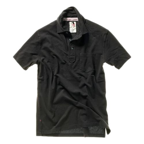 Pique Slot Polo Black