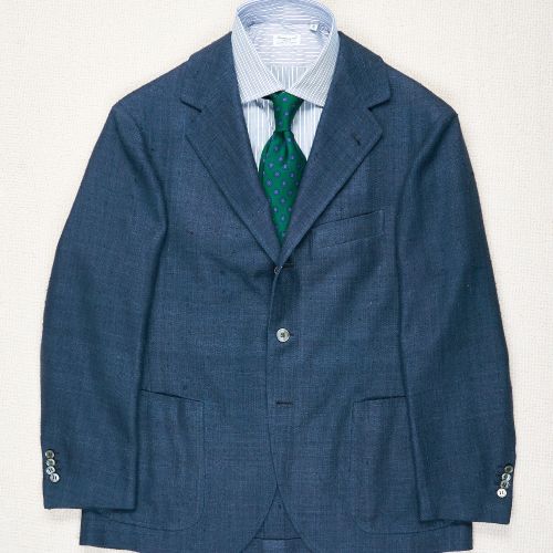 Liverano & Liverano Blue Shantung Silk Sport Coat Bespoke (Pre-Owned)