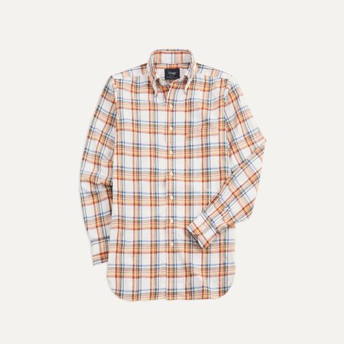 Yellow Check Cotton Button-Down Shirt