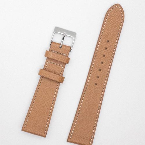 Cognac Textured Calfskin Watch Strap