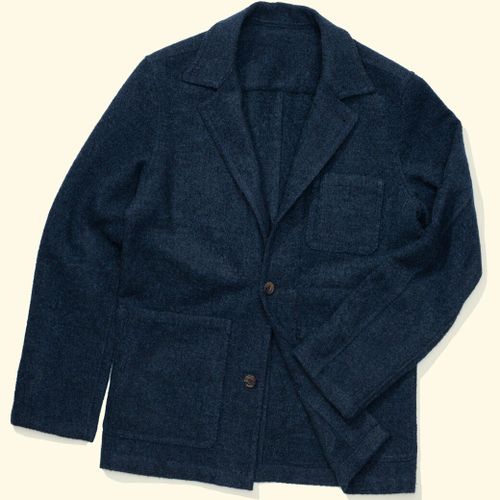 Lazyman Jacket - Navy/Teal BoucléLazyman Jacket - Navy/Teal Bouclé