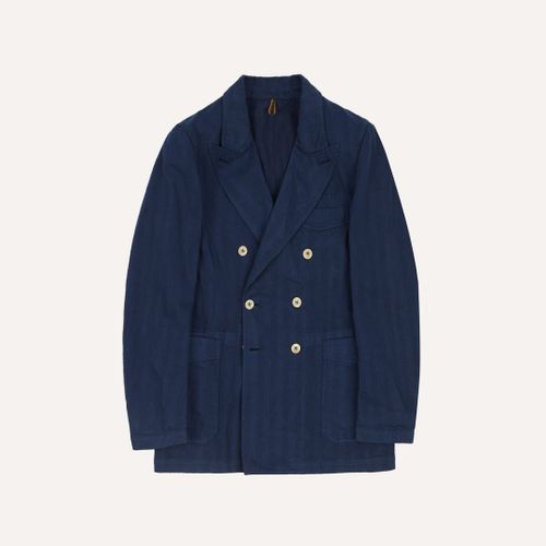 Navy Cotton Linen Herringbone Games Blazer Mk. III