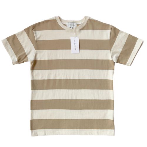 All Blues Co Heavyweight Striped Tee – Beige/Ecru