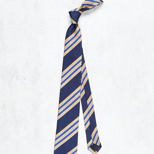 Drake's Navy with Blue/Gold Stripe Silk Tie (NOS)