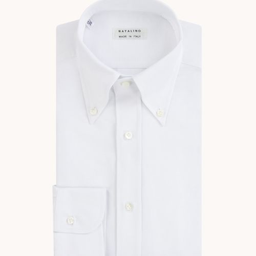 Button Down Collar Shirt - White Oxford Cotton