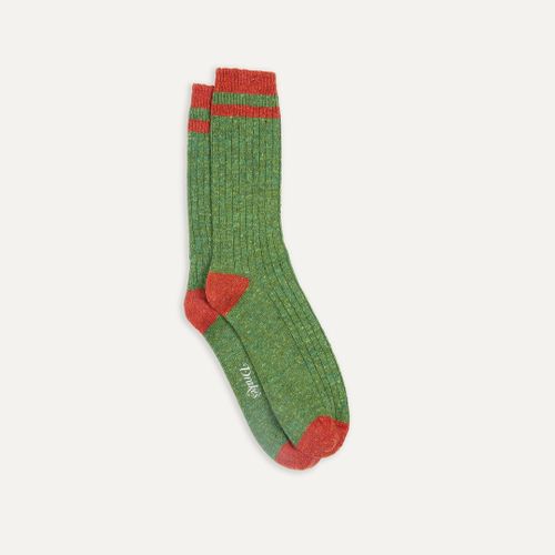 Green Striped Donegal Wool Socks