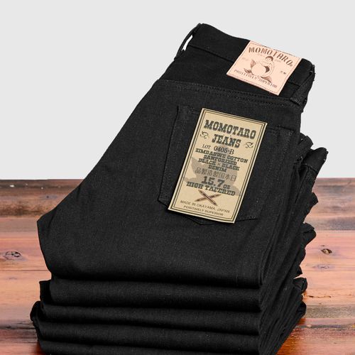 0405-B 15.7oz Black Selvedge Denim - High Tapered Fit