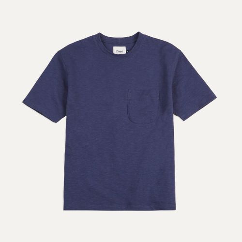 Dark Indigo Flamé Cotton Crew Neck Hiking T-Shirt