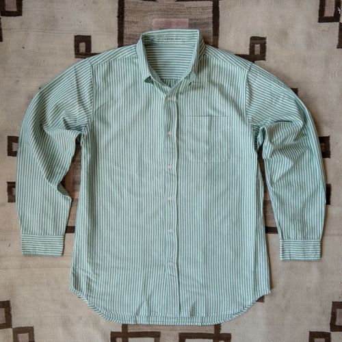 Oxford Cloth Button Down - Evergreen Stripe