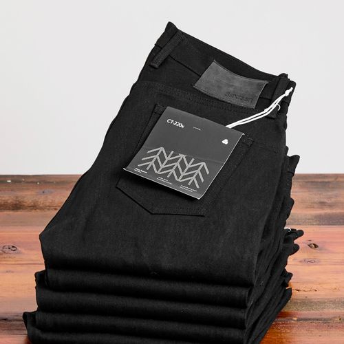 CT-220x Solid Black 14.5oz Selvedge Denim - Classic Tapered Fit