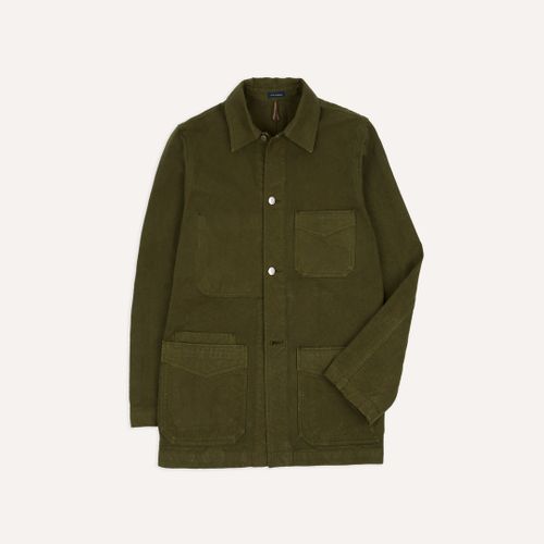 Olive Cotton Duck Canvas Five-Pocket Chore Jacket