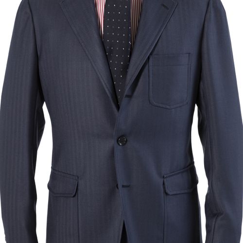 The Armoury by Ring Jacket Model 11A Royal Blue Dormeuil Wool Herringbone Suit (NOS)