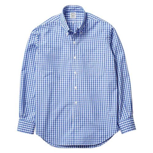 Kamakura Vintage Ivy Large Gingham Check Button Down- Light Blue