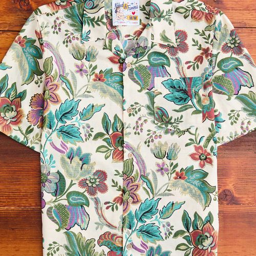 "Vintage Pique" Aloha Shirt in Ecru