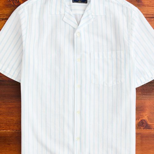 Beach Cabin Button-Up Shirt in Sky