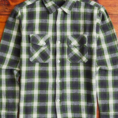 Crosscut Flannel in Emerald Shaggy Check