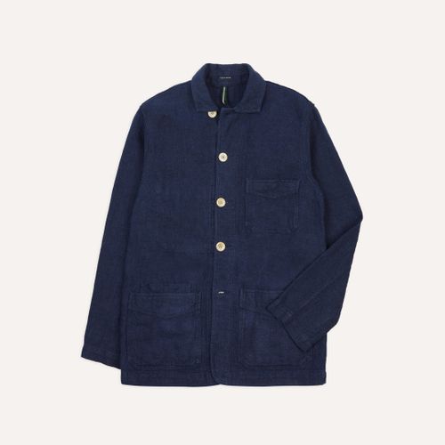 Navy Linen Five-Pocket Chore Jacket