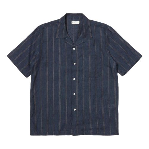 Road Shirt Navy Stripe Linen