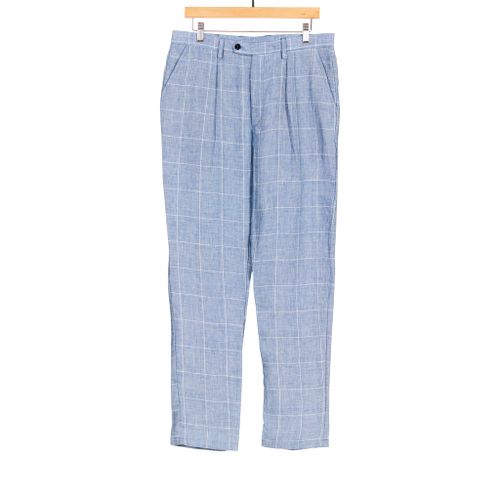 Classic Trouser Sky Linen Check