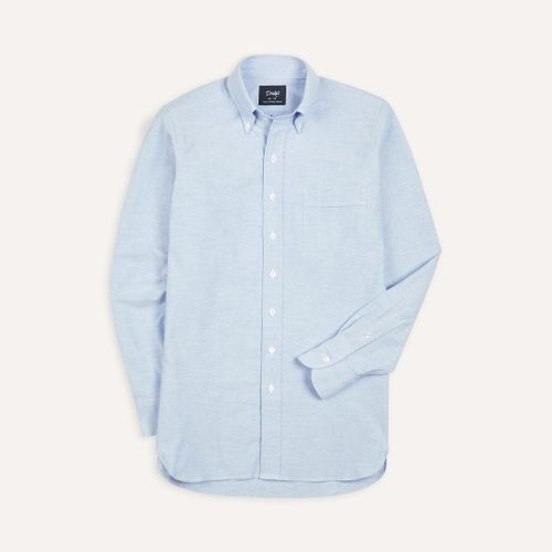 Ice Blue Cotton Oxford Cloth Button-Down Shirt