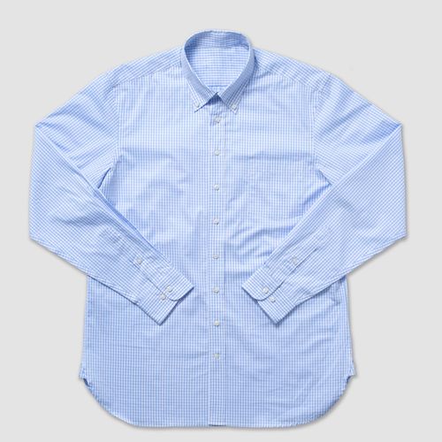 Mini Gingham Sport Shirt - Light Blue