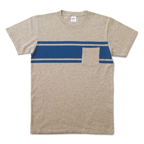 College Stripe Tee / H.Grey/Blue