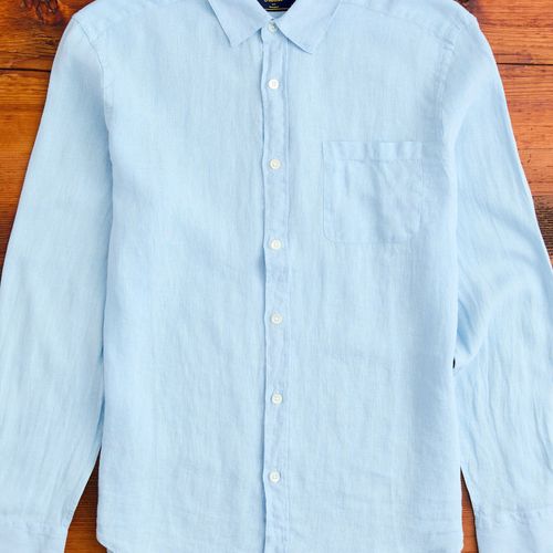 Linen Button-Up Shirt in Sky