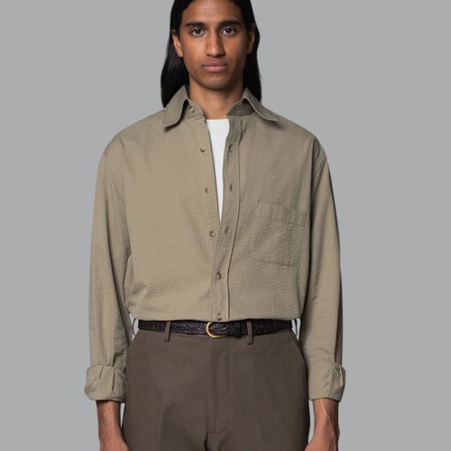 FABIAN Turndown Collar Shirt Olive Olive