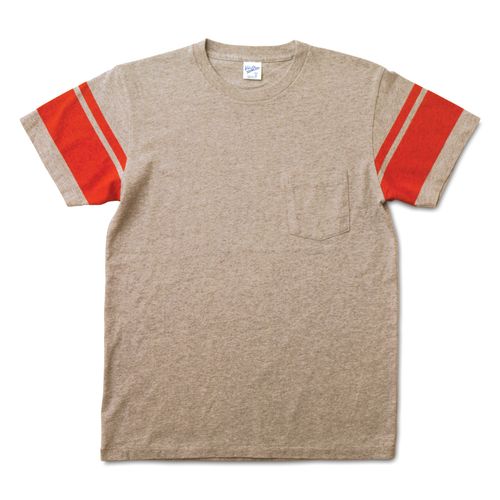 College Arm Stripe Tee / H.Grey/Red