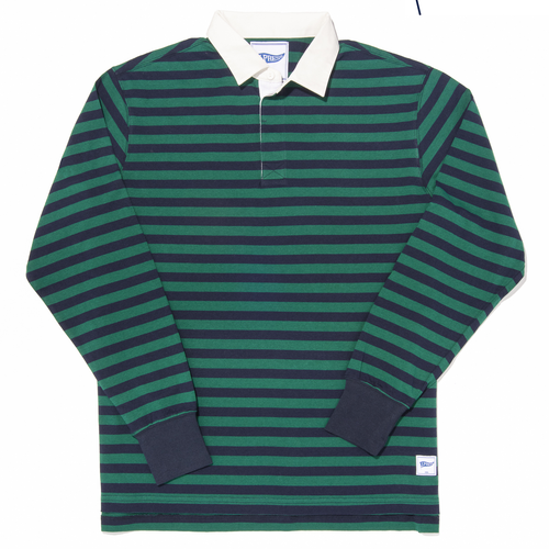 Green/navy Stripe Rugby Shirt