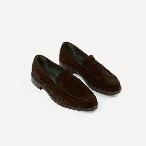 Brown Suede Charles Goodyear Welted Penny Loafer