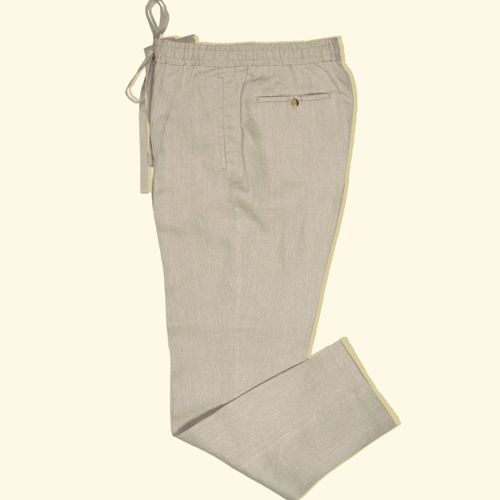 Linen Drawstring Trousers - SandstoneLinen Drawstring Trousers - Sandstone