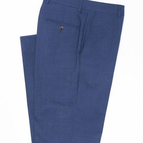 Cambridge Blue Wool Tropical Trousers - Classic Fit