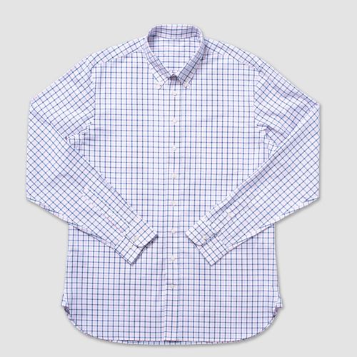 Cotton Long Sleeve Check Shirt - Pink/navy