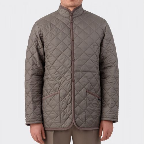 Band Collar Quilted Jacket : Greige