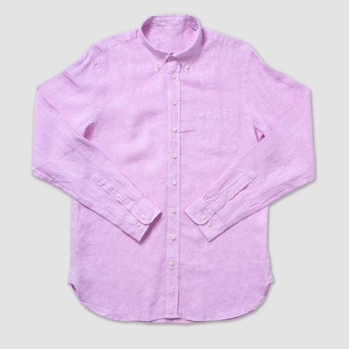 Linen Long Sleeve Shirt - Pink