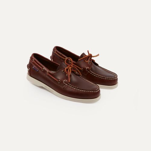 Sebago Brown Waxed Docksides Portland Boat Shoe