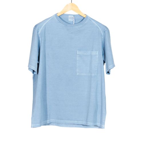 Short Sleeve Crew Neck Pullover Saxe Cotton