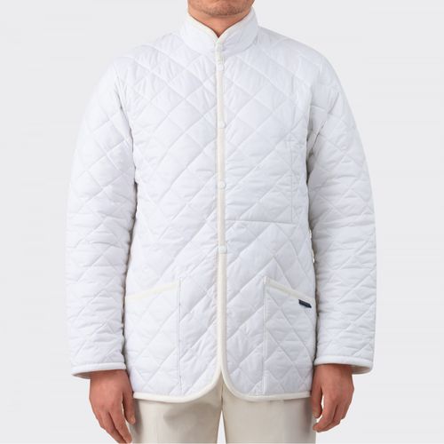 Band Collar Quilted Jacket : White