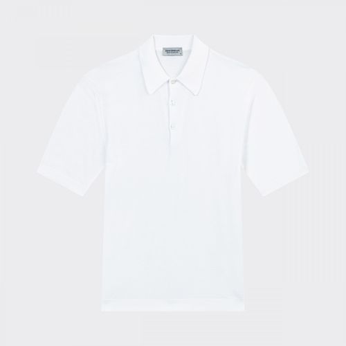 Short Sleeves Cotton Polo Shirt : White