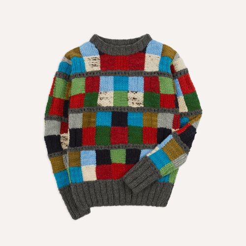 Chamula for Drake's Patchwork Merino Jumper