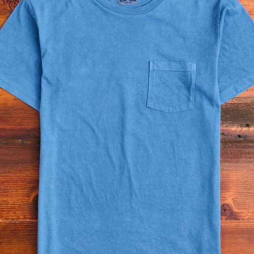 "Bamboo and Tiger" Bassen Pocket T-Shirt in Indigo