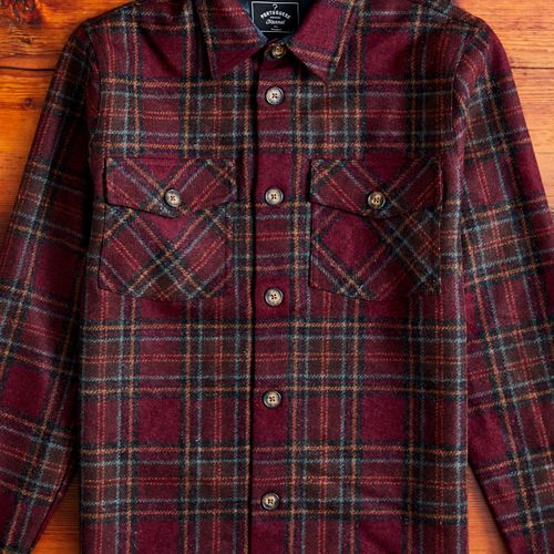 Burgundy Check Overshirt in Vulpes