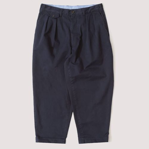 2 Pleat Twill Trouser - Dark Navy