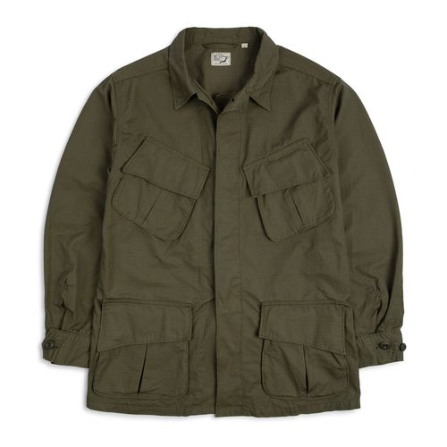 OrSlow Cotton Ripstop Tropical Jacket: Army Green